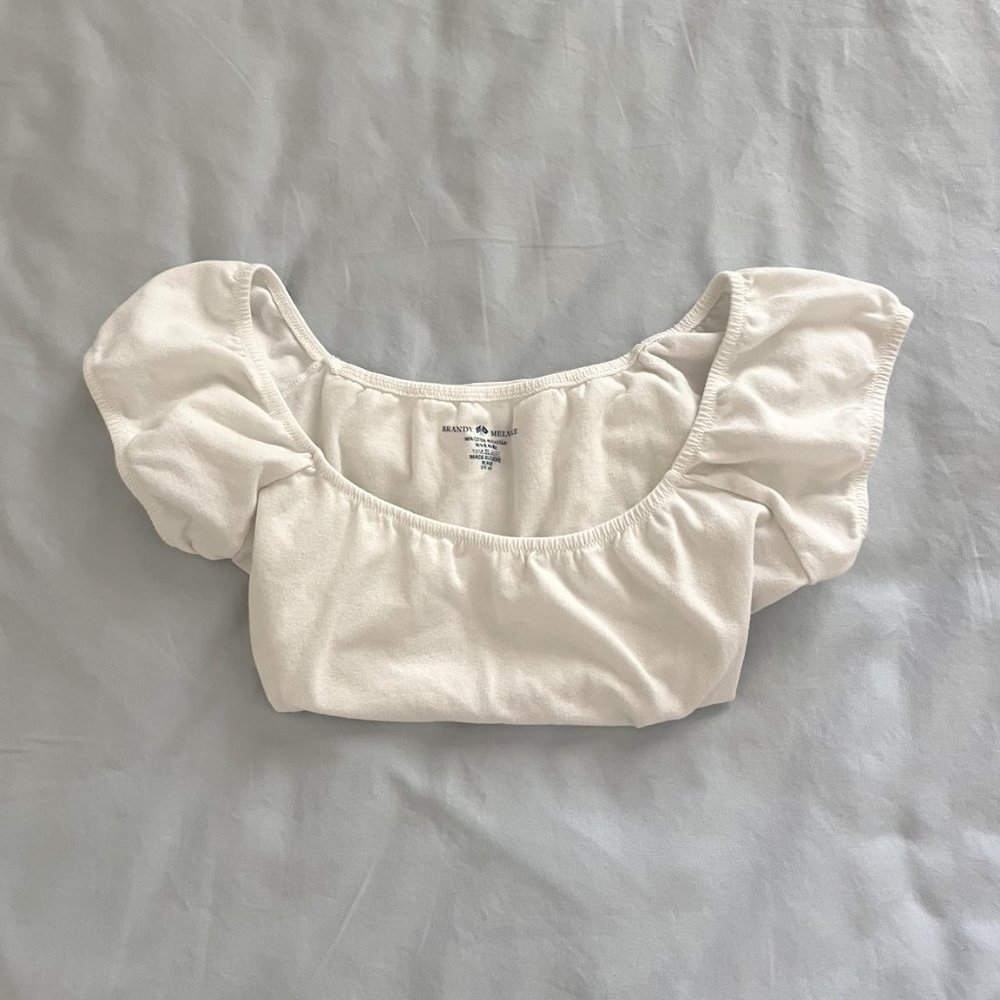 Brandy Melville Cream and White Crop Top